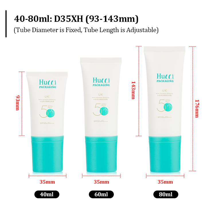 50ml sunscreen oval pump tube