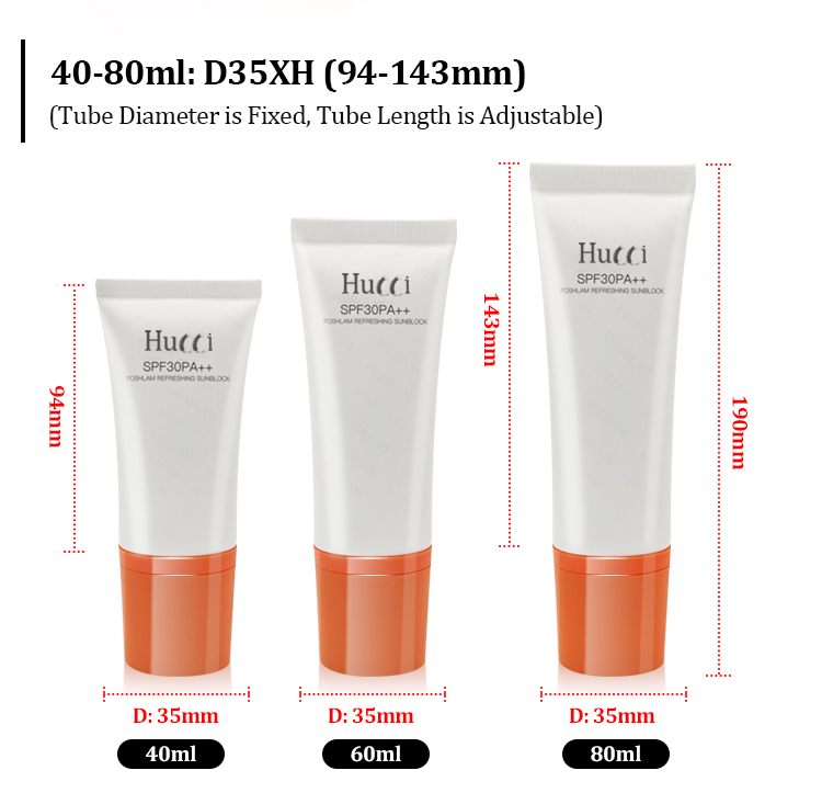 Flat cosmetic pump tube