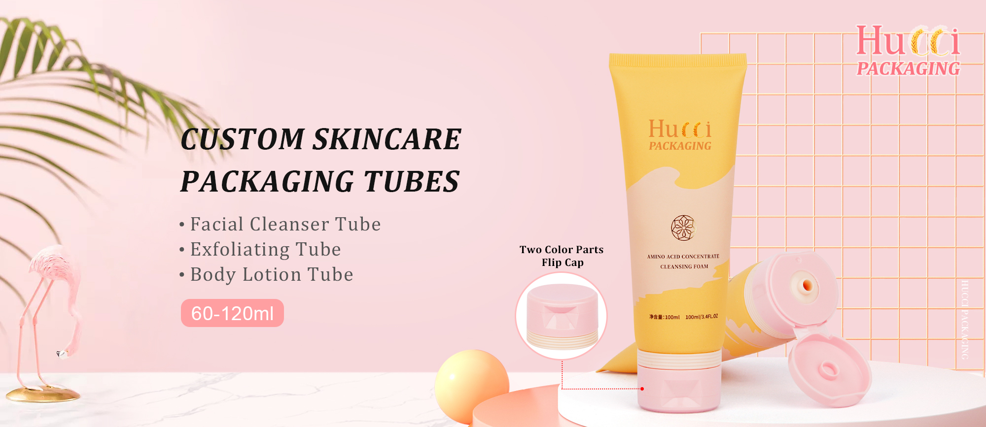 Pink cosmetic tube