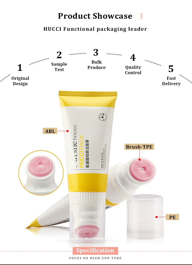 facial cleansing foam brush tube