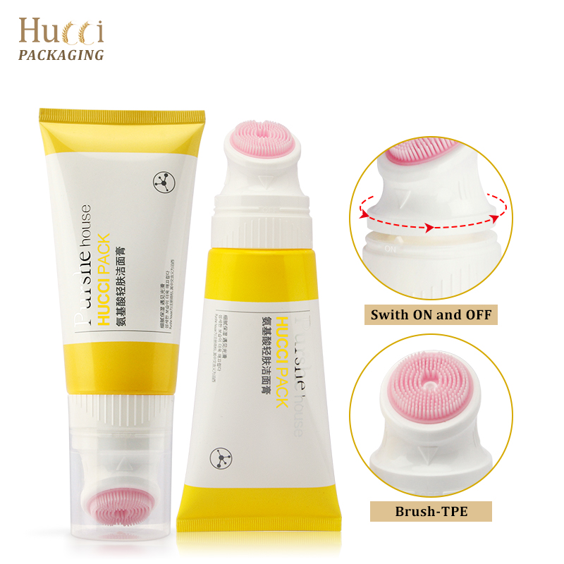 Facial cleansing foam brush tube