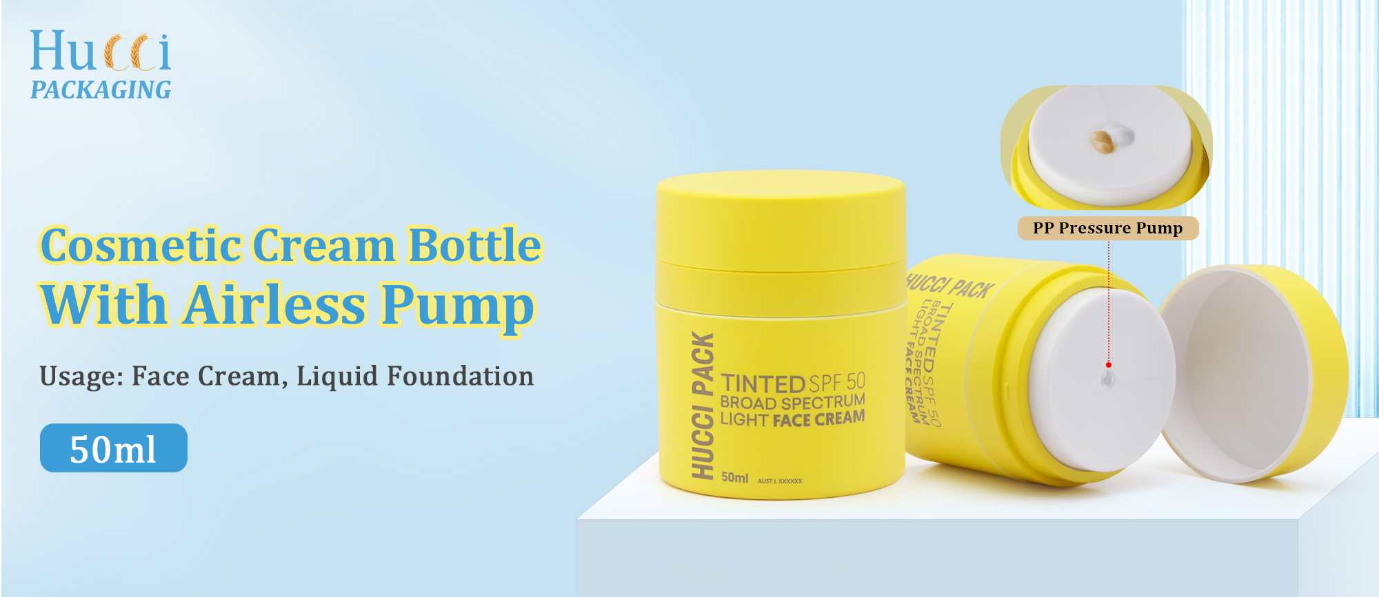 Face cream pump bottle